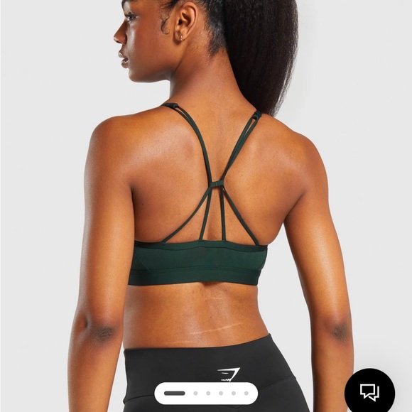 Gymshark Ruched Strappy Sports Bra - Victory Green - Picture 2 of 2